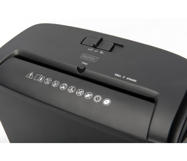 Digitus Niszczarka dokumentów X5 max. 5 arkuszy ścinki DIN P-4 10L D - 1383584 - zdjęcie 5